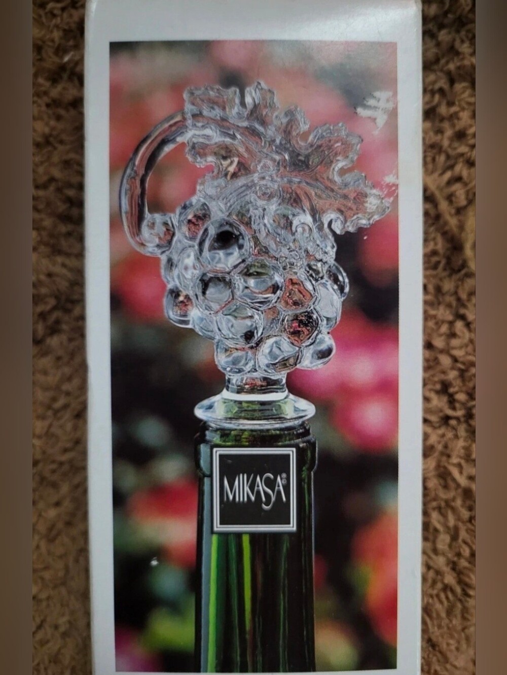 Mikasa Fruit Collection Crystal Grape Wine Bottle Stopper NIB #T8174/900 Vintage